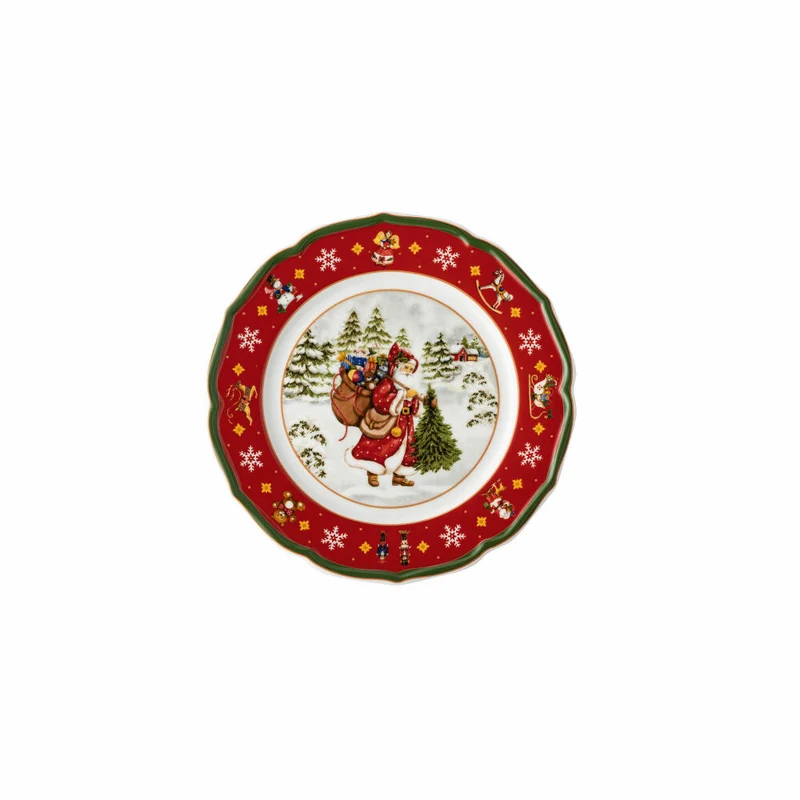 Hutschenreuther Teller flach Happy Wintertime Red, Speiseteller, Porzellan, Mehrfarbig, 22 cm, 02488-727471-10862