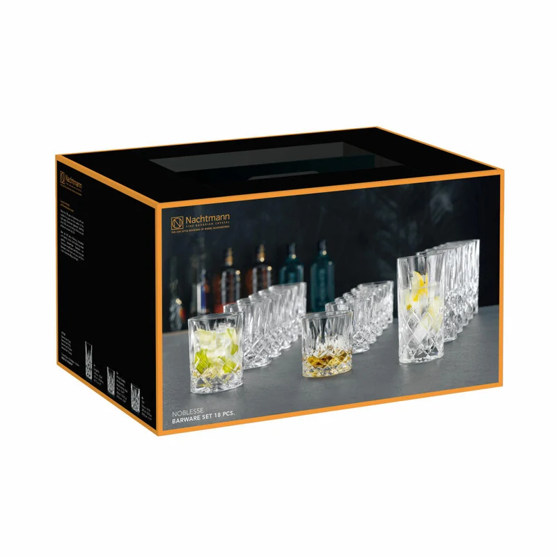 Nachtmann Noblesse Becher-Set 18-tlg., Longdrinkgläser, Whiskybecher, SOF Tumbler, Kristallglas, 101764