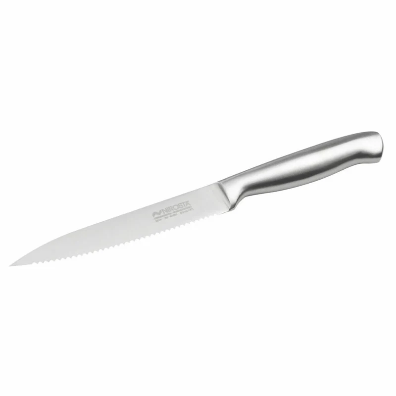 Nirosta Küchenmesser Star gezahnt, Edelstahl, Silber, 12 cm Klingenlänge, 41835