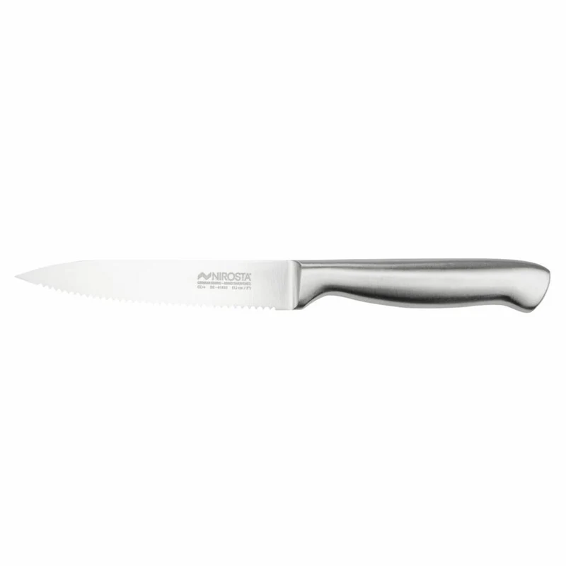 Nirosta Küchenmesser Star gezahnt, Edelstahl, Silber, 12 cm Klingenlänge, 41835