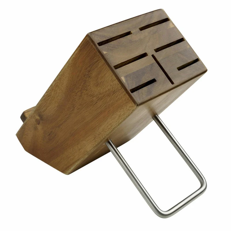 Nirosta Messerblock Fair mit Tablethalter, unbestückt, Akazienholz, Braun, 25 x 12 x 20 cm, 43155