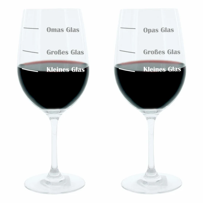 Leonardo Weinglas XL, Omas und Opas Glas, 2er Set, Geschenk Stimmungsglas mit lustiger Gravur, Mood Wein Glas, 610ml