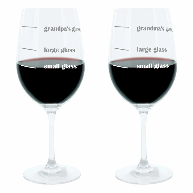 Leonardo Weinglas XL, Grandmas und Grandpas Glass, 2er Set, Geschenk Stimmungsglas mit lustiger Gravur, Mood Wein Glas, 610ml