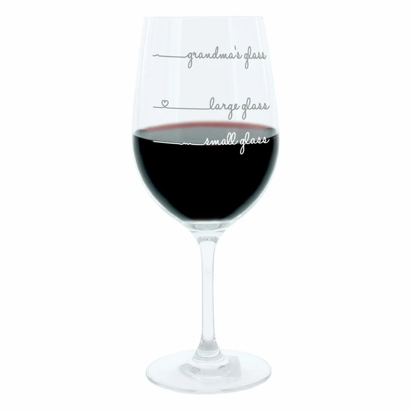 Leonardo Weinglas XL, Grandmas Glass Handwriting, Geschenk Stimmungsglas mit lustiger Gravur, Mood Wein Glas, 610ml