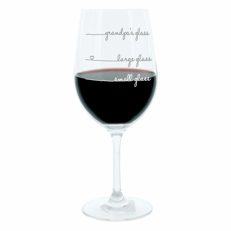 Leonardo Weinglas XL, Grandpas Glass Handwriting, Geschenk Stimmungsglas mit lustiger Gravur, Mood Wein Glas, 610ml