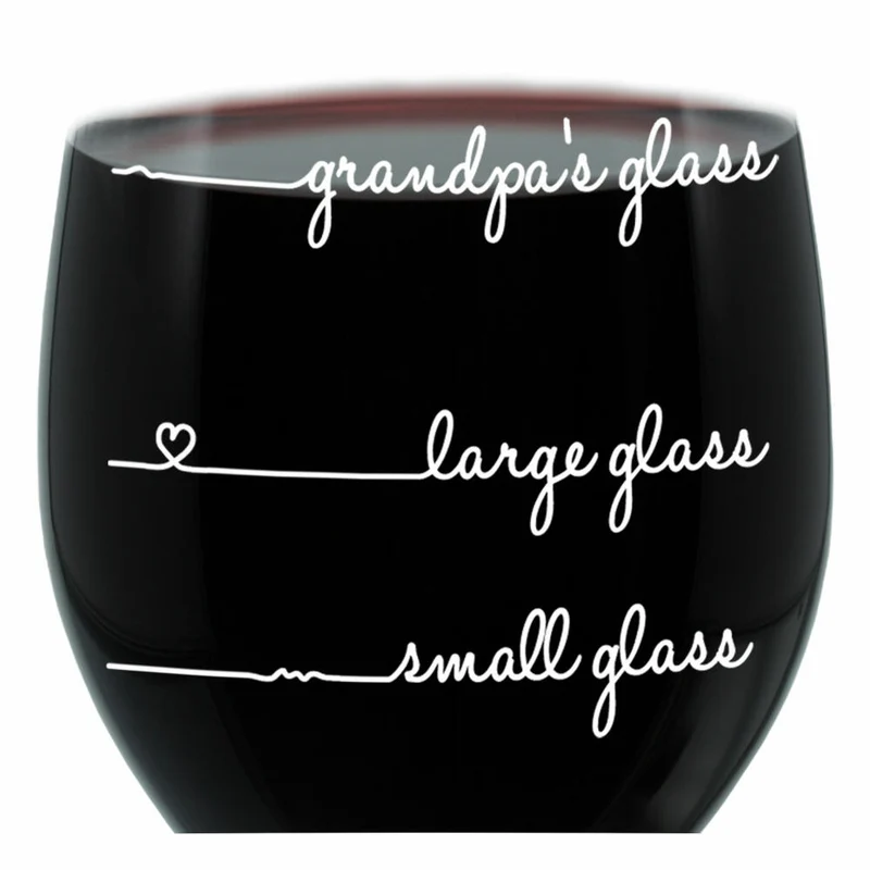Leonardo Weinglas XL, Grandpas Glass Handwriting, Geschenk Stimmungsglas mit lustiger Gravur, Mood Wein Glas, 610ml