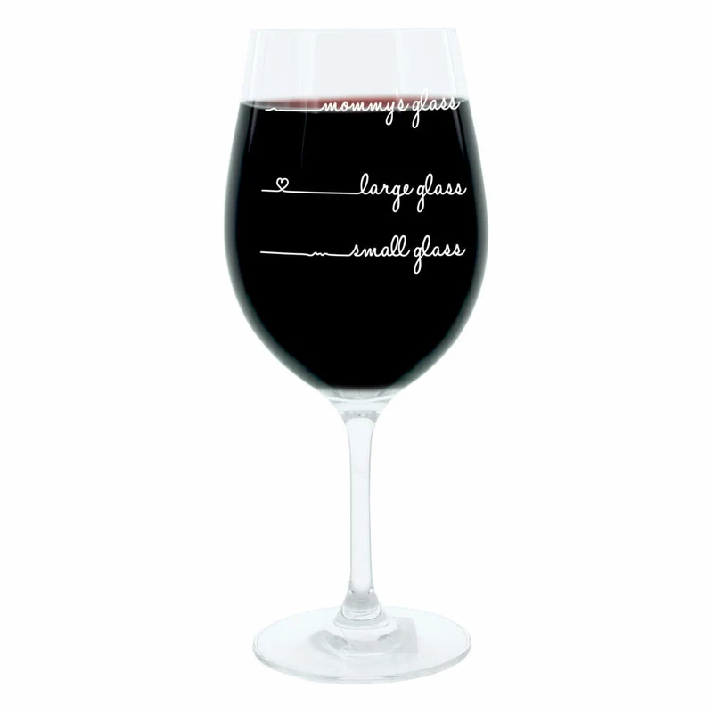 Leonardo Weinglas XL, Mommys Glass Handwriting, Mum, Mama, Geschenk Stimmungsglas mit lustiger Gravur, Mood Wein Glas, 610ml