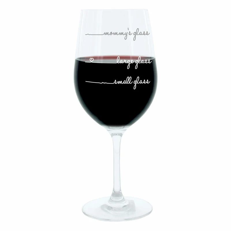 Leonardo Weinglas XL, Mommys Glass Handwriting, Mum, Mama, Geschenk Stimmungsglas mit lustiger Gravur, Mood Wein Glas, 610ml