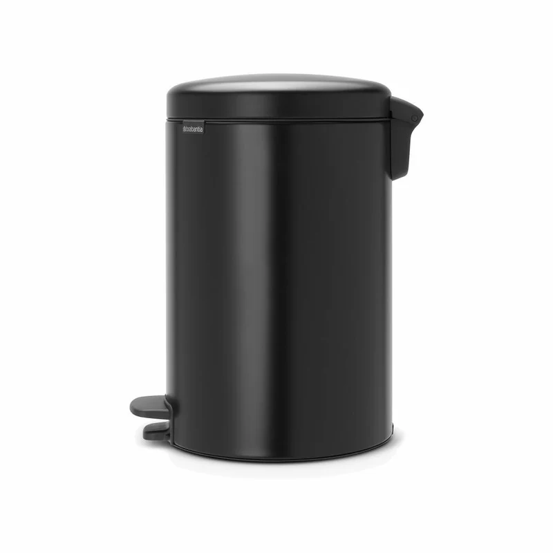 Brabantia Treteimer NewIcon, Mülleimer, Abfalleimer, Abfallbehälter, Matt Black, 20 L, 114106