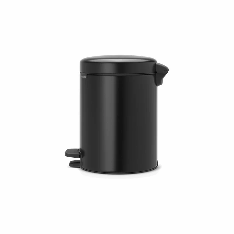 Brabantia Treteimer NewIcon, Kosmetikeimer, Mülleimer, Abfallbehälter, Matt Black, 5 L, 112928