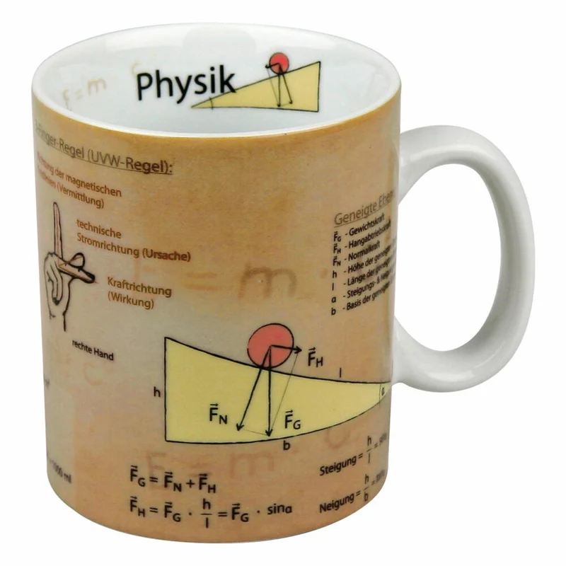 Könitz Wissensbecher Becher Physik, Kaffeebecher, Teetasse, Tasse, Porzellan, 460ml, 1113301062