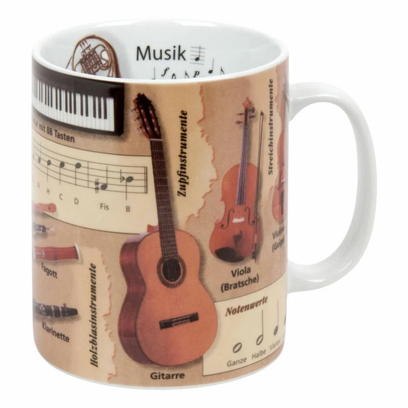 Könitz Wissensbecher Becher Musik, Kaffeebecher, Teetasse, Tasse, Porzellan, 460ml, 1113301830