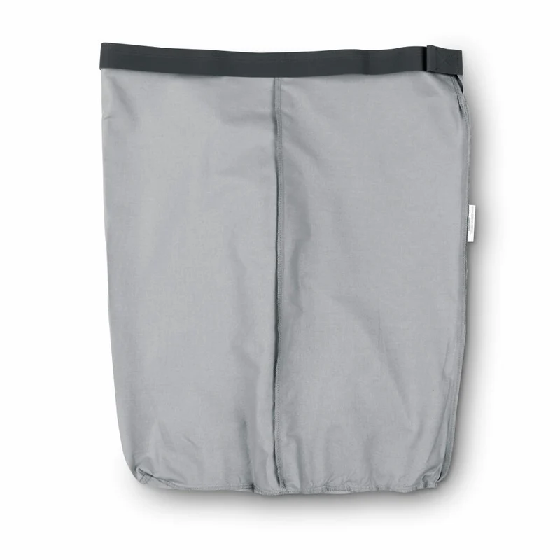 Brabantia Wäschekorb-Sack, Wäschebeutel, Wäschesammler, Wäschebehälter, Grau, 55 L, 102387