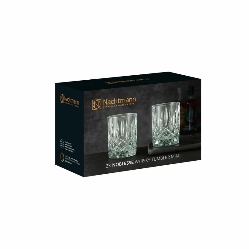 Nachtmann Whiskybecher 2er Set Noblesse, Whisky Tumbler, Kristallglas, Mint, 295 ml, 104241