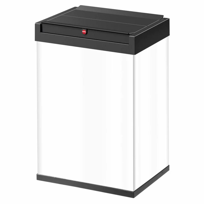 Hailo Mülleimer Big-Box Swing L, Großraum-Müllbehälter, Abfalleimer, Stahlblech, Weiß, 35 L, 0840-131