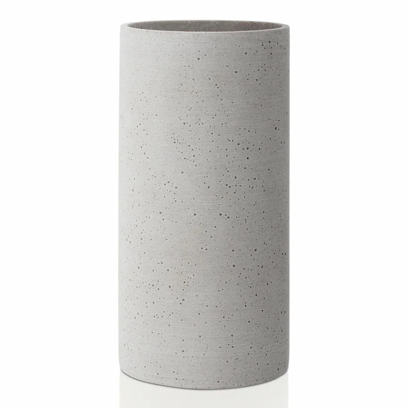 Blomus COLUNA Vase M, Dekovase, Blumenvase, Zylindervase, Polyresin, hellgrau, 24 cm, 65596