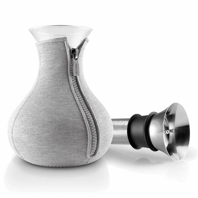 Eva Solo Teezubereiter, Teekanne, Tee, Zubereitung, Teepot, Genießen, Glas/Silikon/Edelstahl/Neopren, Hellgrau, 1 L, 567488