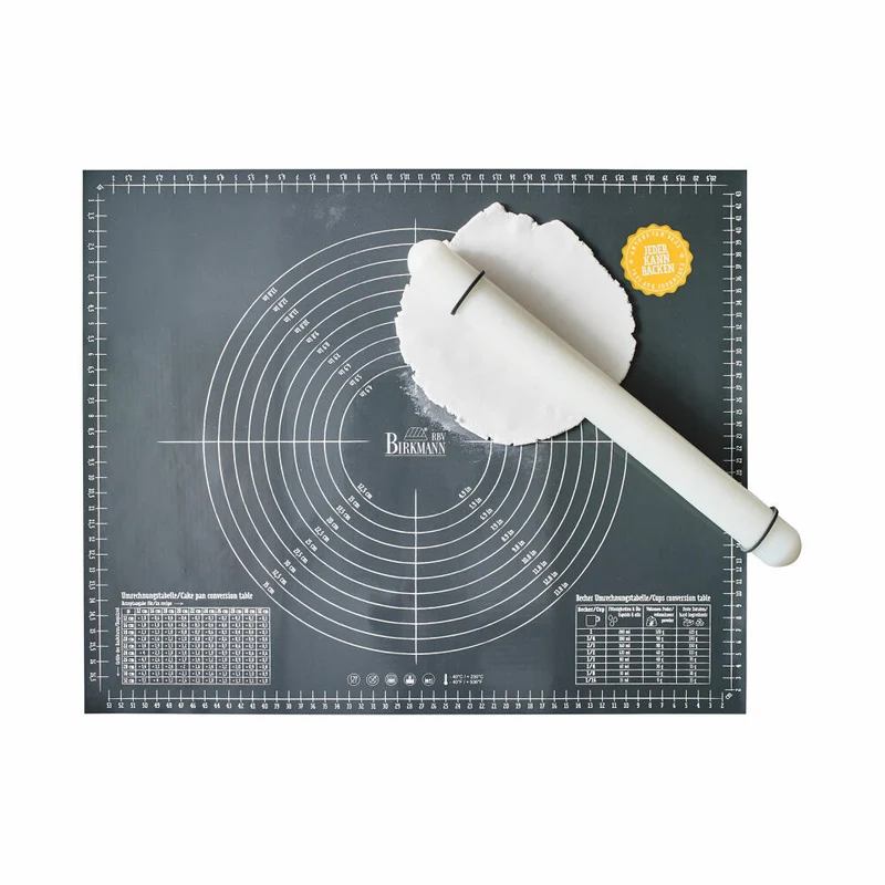Birkmann Easy Baking Ausrollmatte, Backmatte, Küchenmatte, mit Druck und Skalierung, Silikon, 45 x 55 cm, 254305
