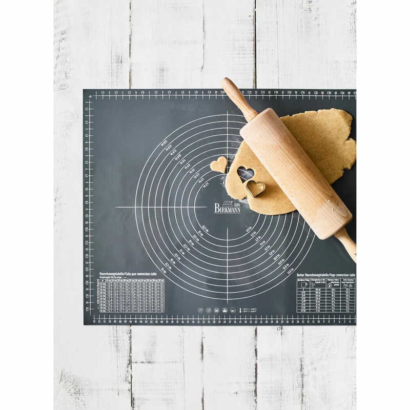 Birkmann Easy Baking Ausrollmatte, Backmatte, Küchenmatte, mit Druck und Skalierung, Silikon, 45 x 55 cm, 254305