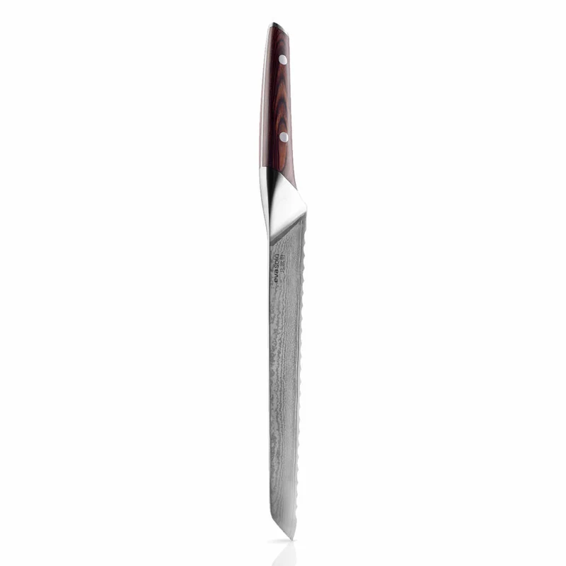 Eva Solo Nordic kitchen Brotmesser, Schneidmesser, Messer, Damaszener Stahl/Holz, Klingenlänge 24 cm, 515404