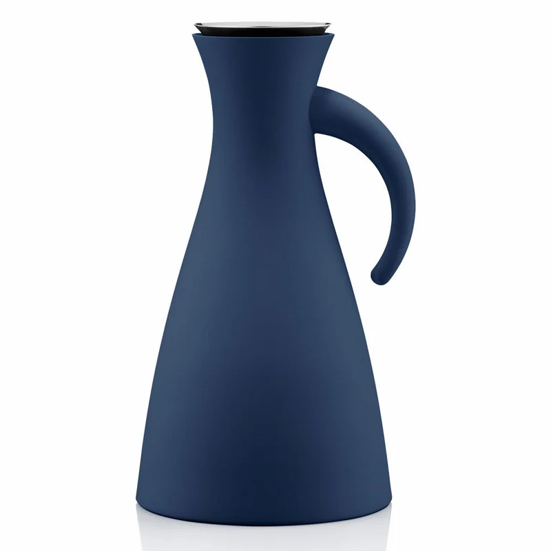 Eva Solo Isolierkanne, Kaffeekanne, Thermokanne, Teekanne, Glas/Kunststoff/Edelstahl, Navy Blau, 1 L, 502804