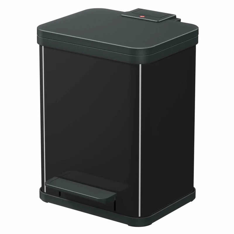 Hailo Treteimer Öko uno Plus M, Abfalleimer, Mülleimer, Stahlblech, Schwarz, 17 L, 0619-260