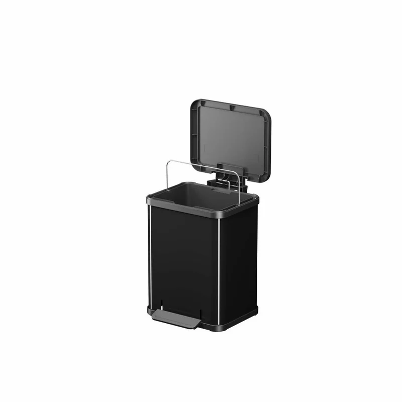 Hailo Treteimer Öko uno Plus M, Abfalleimer, Mülleimer, Stahlblech, Schwarz, 17 L, 0619-260