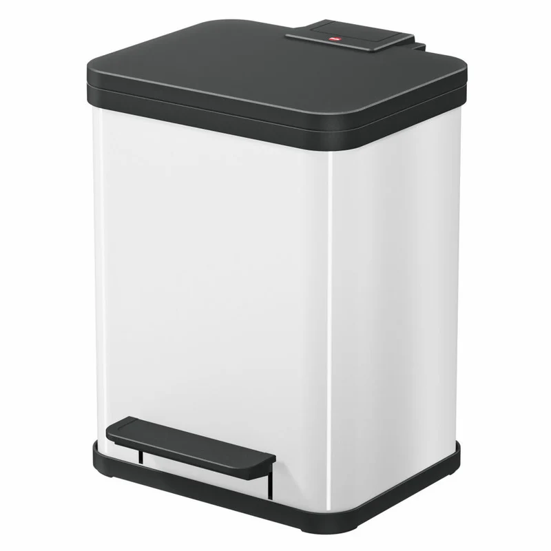 Hailo Treteimer Öko uno Plus M, Abfalleimer, Mülleimer, Stahlblech, Weiß, 17 L, 0619-230