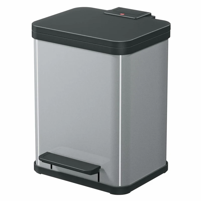 Hailo Treteimer Öko uno Plus M, Abfalleimer, Mülleimer, Stahlblech, Silber, 17 L, 0619-220