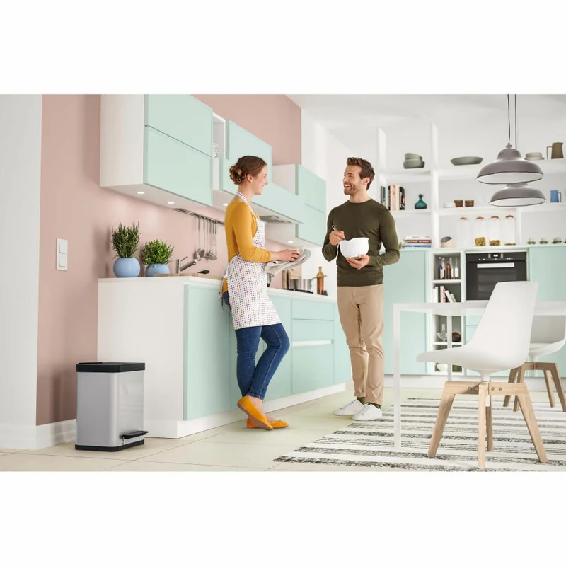 Hailo Treteimer Öko uno Plus M, Abfalleimer, Mülleimer, Edelstahl, 17 L, 0619-200