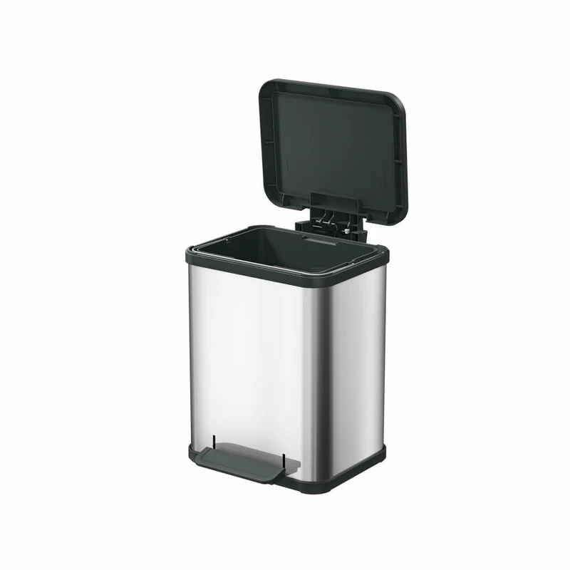 Hailo Treteimer Öko uno Plus M, Abfalleimer, Mülleimer, Edelstahl, 17 L, 0619-200
