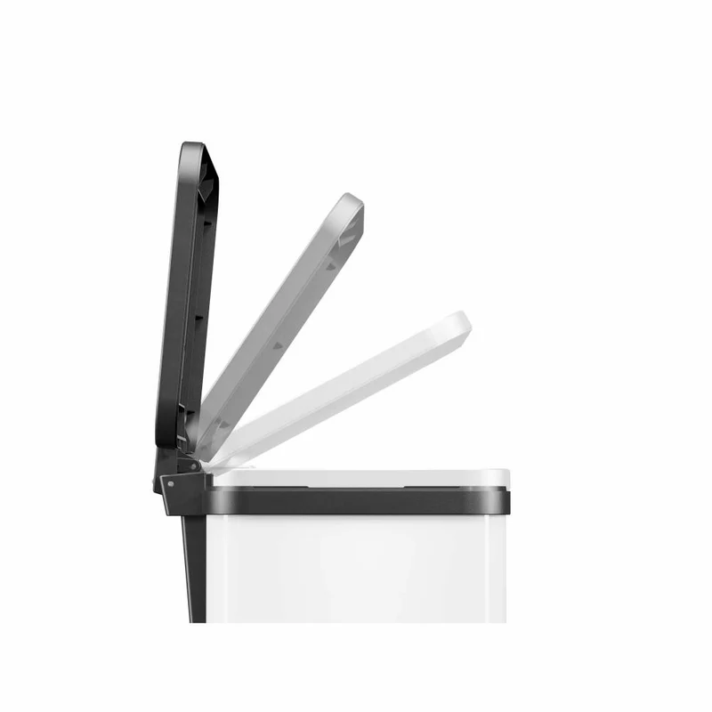 Hailo Mülltrennsystem Öko duo Plus M, Tret-Mülleimer, Abfalltrenner, Abfalleimer, Stahlblech, Weiß, 2 x 9 L, 0622-230