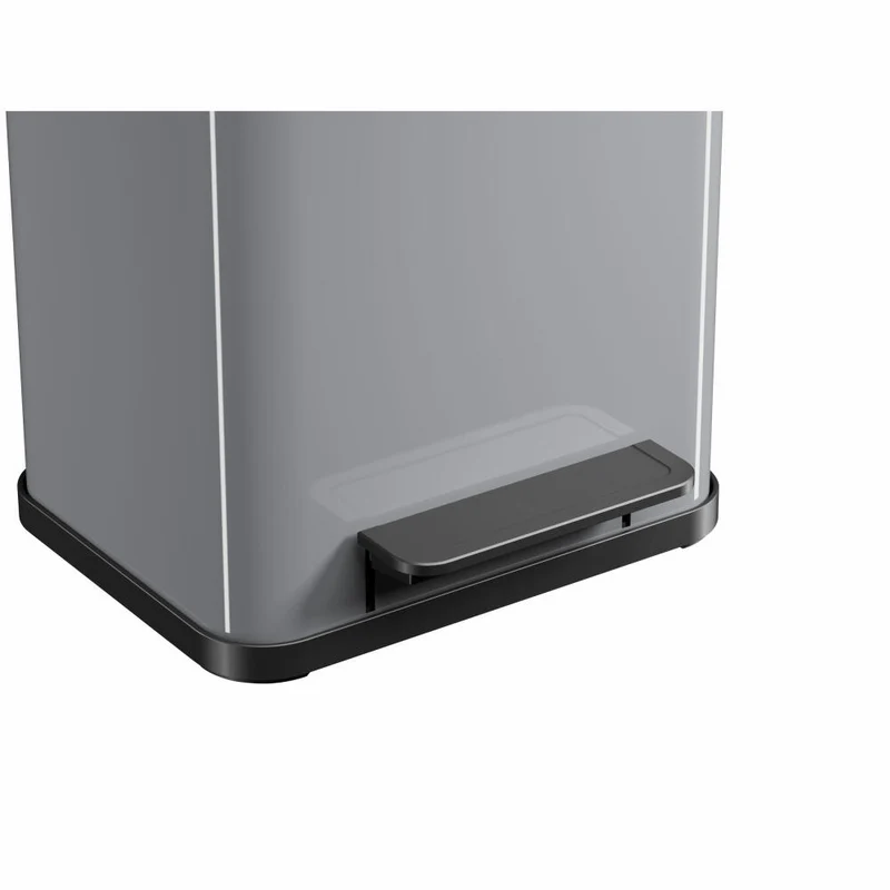 Hailo Mülltrennsystem Öko duo Plus M, Tret-Mülleimer, Abfalltrenner, Abfalleimer, Stahlblech, Silber, 2 x 9 L, 0622-220