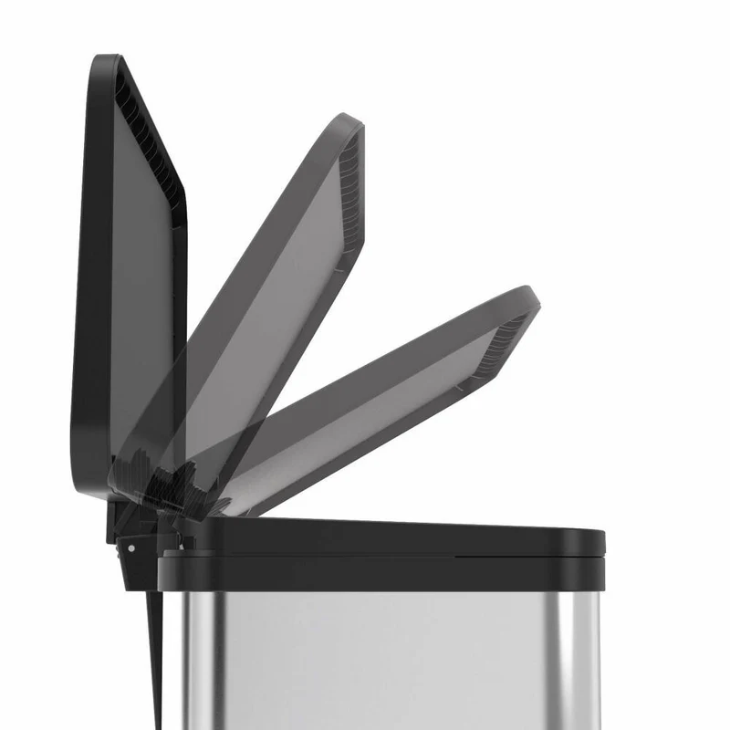 Hailo Mülltrennsystem Öko duo Plus M, Tret-Mülleimer, Abfalltrenner, Abfalleimer, Edelstahl, 2 x 9 L, 0622-200