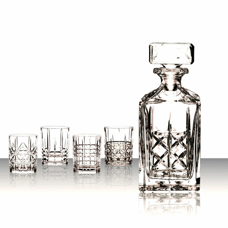 Nachtmann Highland Whiskyset, 5-tlg., Tumbler, Whiskyglas, Dekanter, Karaffe, Glaskaraffe, Kristallglas, 0098196-0