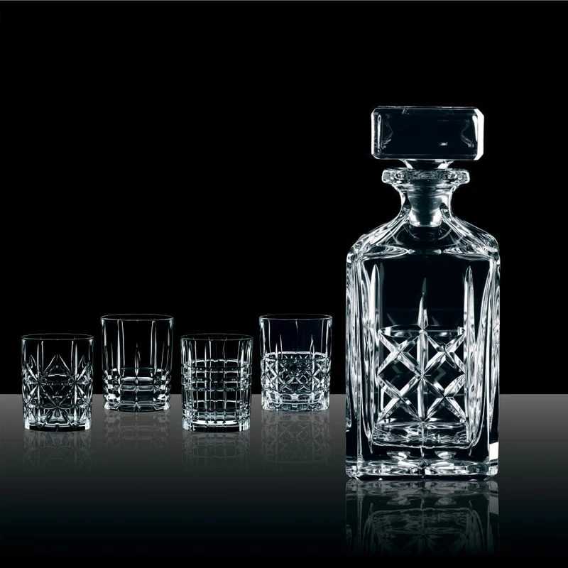 Nachtmann Highland Whiskyset, 5-tlg., Tumbler, Whiskyglas, Dekanter, Karaffe, Glaskaraffe, Kristallglas, 0098196-0