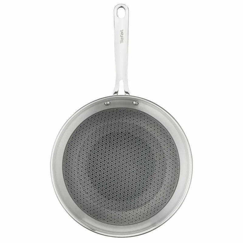 Tefal Eternal Mesh Wokpfanne, mit Deckel, Wok Pfanne, Induktionsgeeignet, Edelstahl, Ø 28 cm, E49716