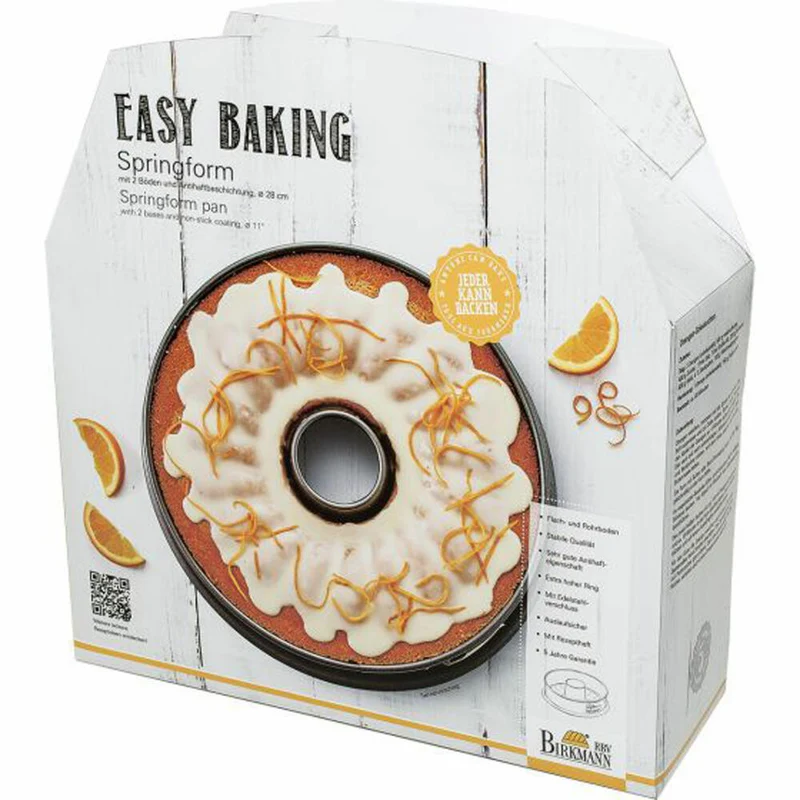 Birkmann Easy Baking Springform mit Zwei Böden, Spring Form, Kuchenform, Servierboden, Anithaft, 28 cm, 881051