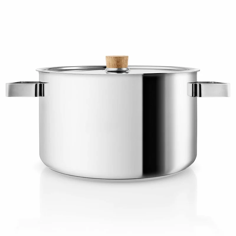Eva Solo Nordic kitchen Topf, Kochtopf, Universaltopf, Suppentopf, Fleischtopf, Kochen, Edelstahl, Eiche, 6 L, 281260