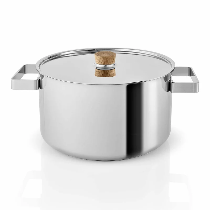 Eva Solo Nordic kitchen Topf, Kochtopf, Universaltopf, Suppentopf, Fleischtopf, Kochen, Edelstahl, Eiche, 6 L, 281260