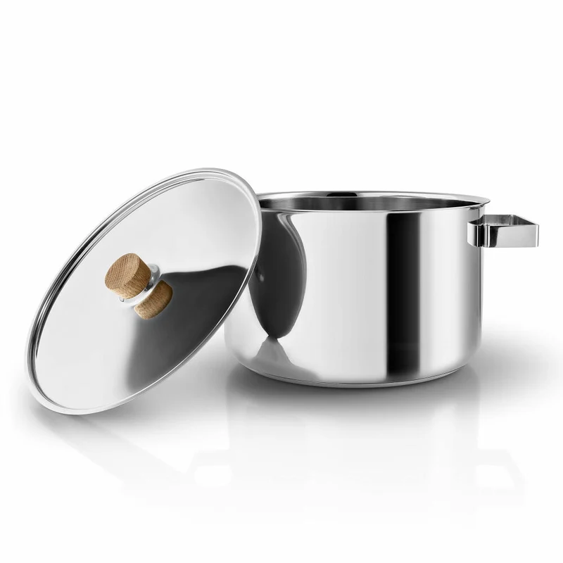 Eva Solo Nordic kitchen Topf, Kochtopf, Universaltopf, Suppentopf, Fleischtopf, Kochen, Edelstahl, Eiche, 6 L, 281260
