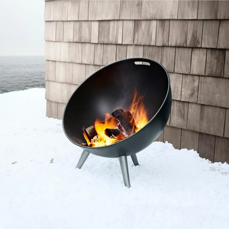 Eva Solo FireGlobe Feuerschale, Feuerkorb, Feuerstelle, Lagerfeuer, Gartenfeuer, Stahl/ Aluminium, Ø64 cm, Schwarz, 571099