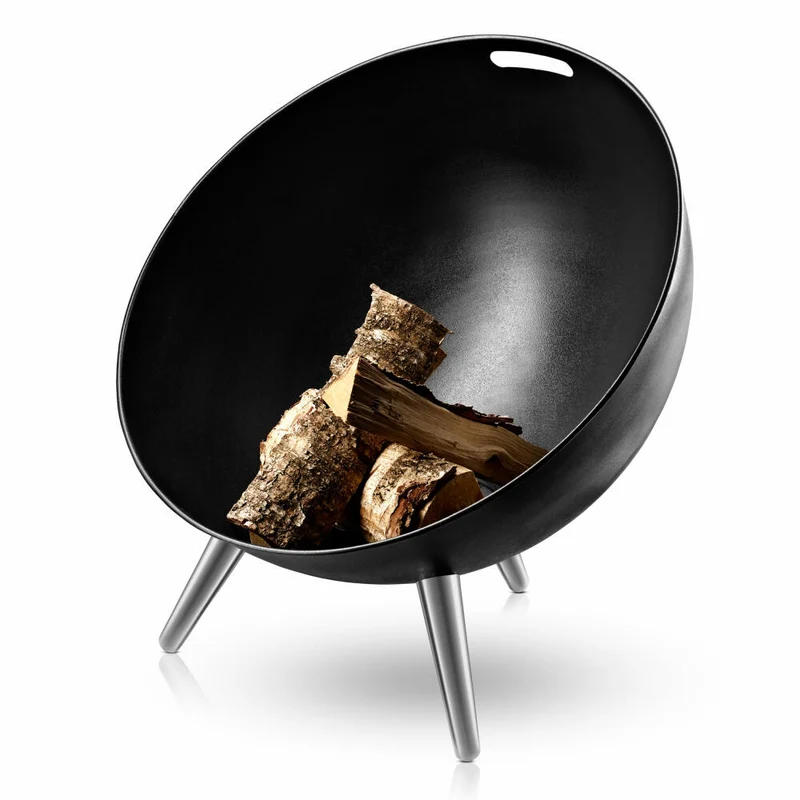 Eva Solo FireGlobe Feuerschale, Feuerkorb, Feuerstelle, Lagerfeuer, Gartenfeuer, Stahl/ Aluminium, Ø64 cm, Schwarz, 571099