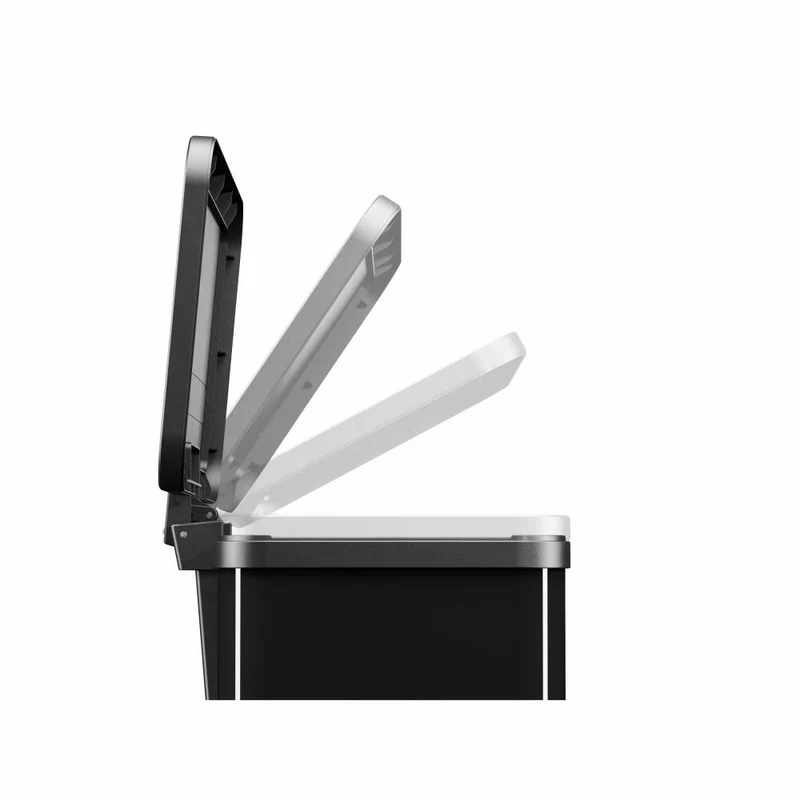 Hailo Mülltrennsystem Öko duo Plus L, Tret-Mülleimer, Abfalltrenner, Abfalleimer, Stahlblech, Schwarz, 17 + 9 L, 0630-260
