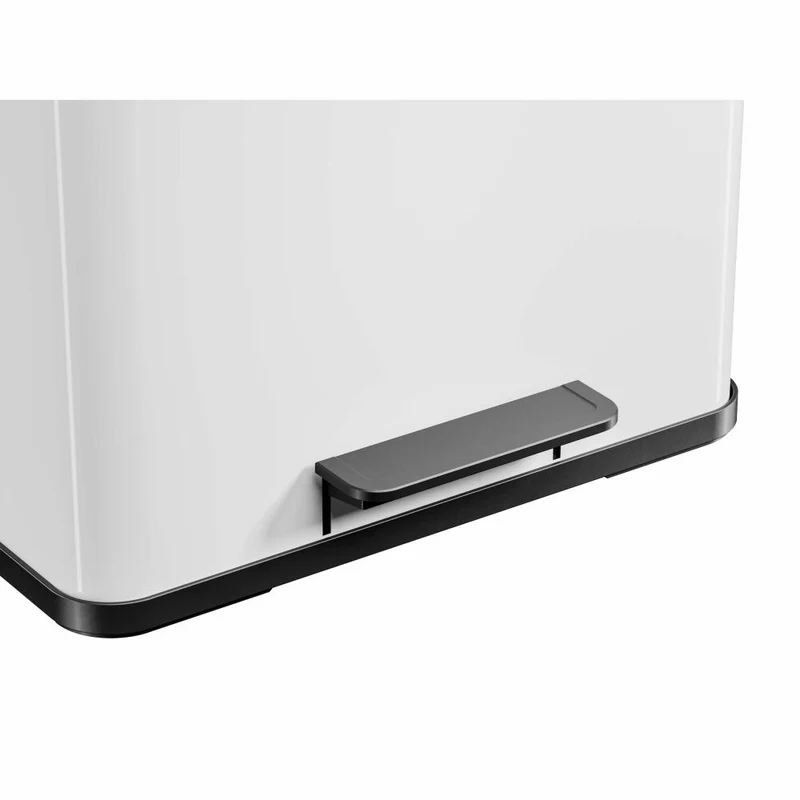Hailo Mülltrennsystem Öko duo Plus L, Tret-Mülleimer, Abfalltrenner, Abfalleimer, Stahlblech, Weiß, 17 + 9 L, 0630-230