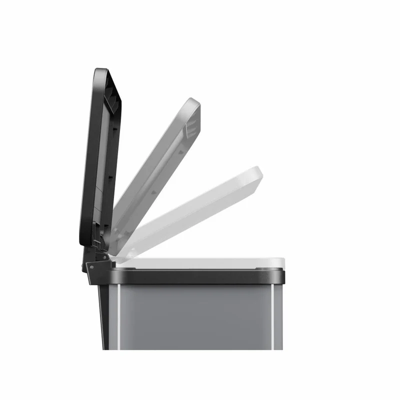 Hailo Mülltrennsystem Öko duo Plus L, Tret-Mülleimer, Abfalltrenner, Abfalleimer, Stahlblech, Silber, 17 + 9 L, 0630-220