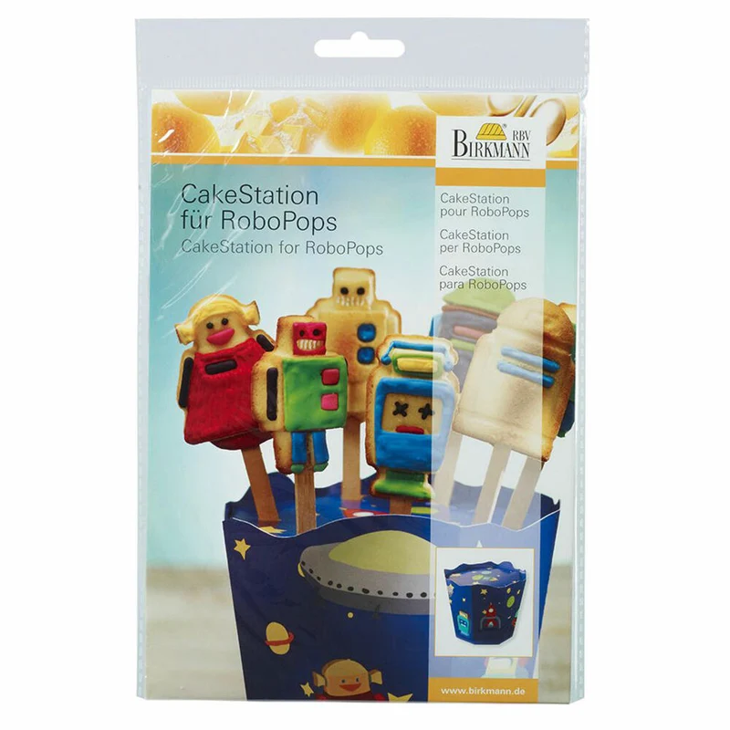 Birkmann CakeStations für RoboPops, Kuchenhalter, Kuchen Lolli, Backzubehör, Kunststoff / Pappe, Ø 17 cm, 443037