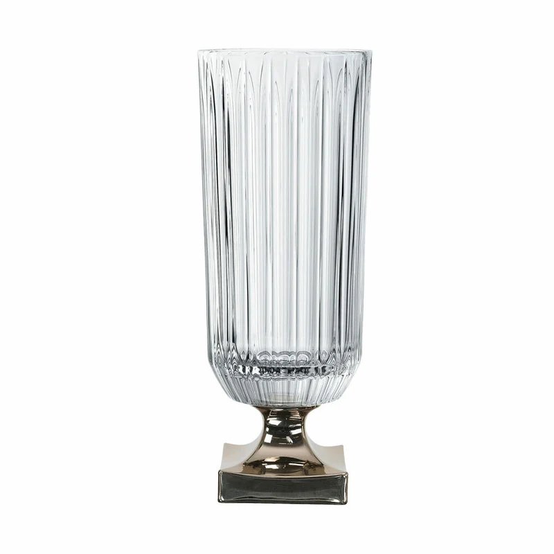 Nachtmann Vase Minerva Platin auf Fuß, Kristallglas, Klar / Platin, 40 cm, 104165