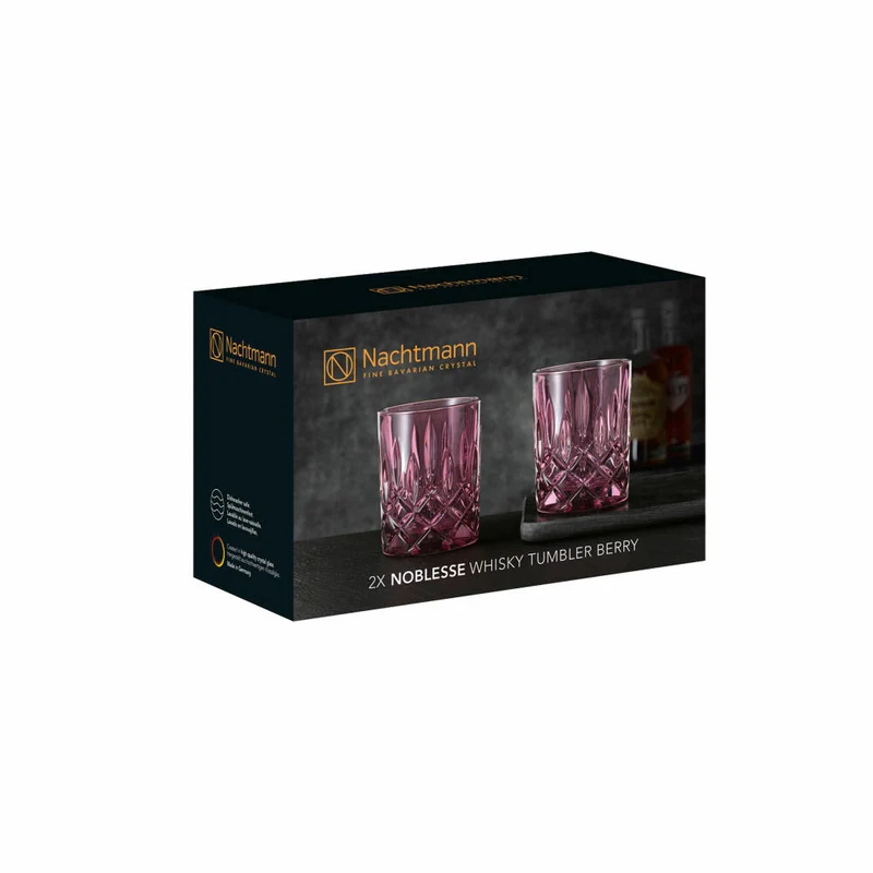 Nachtmann Whiskybecher 2er Set Noblesse, Whisky Tumbler, Kristallglas, Berry, 295 ml, 104244