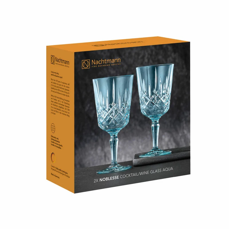 Nachtmann Cocktail/Weinglas 2er Set Noblesse, Kristallglas, Aqua, 355 ml, 105219